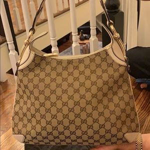 GUCCI Monogram Creole Hobo Ivory